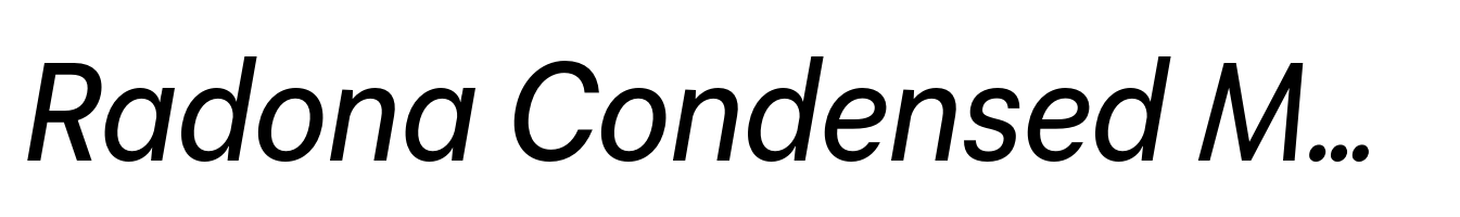 Radona Condensed Medium Italic